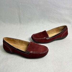 Classic Academia Naturalizer Womens 8.5M Burgundy Suede Fantastica Loafers Shoes